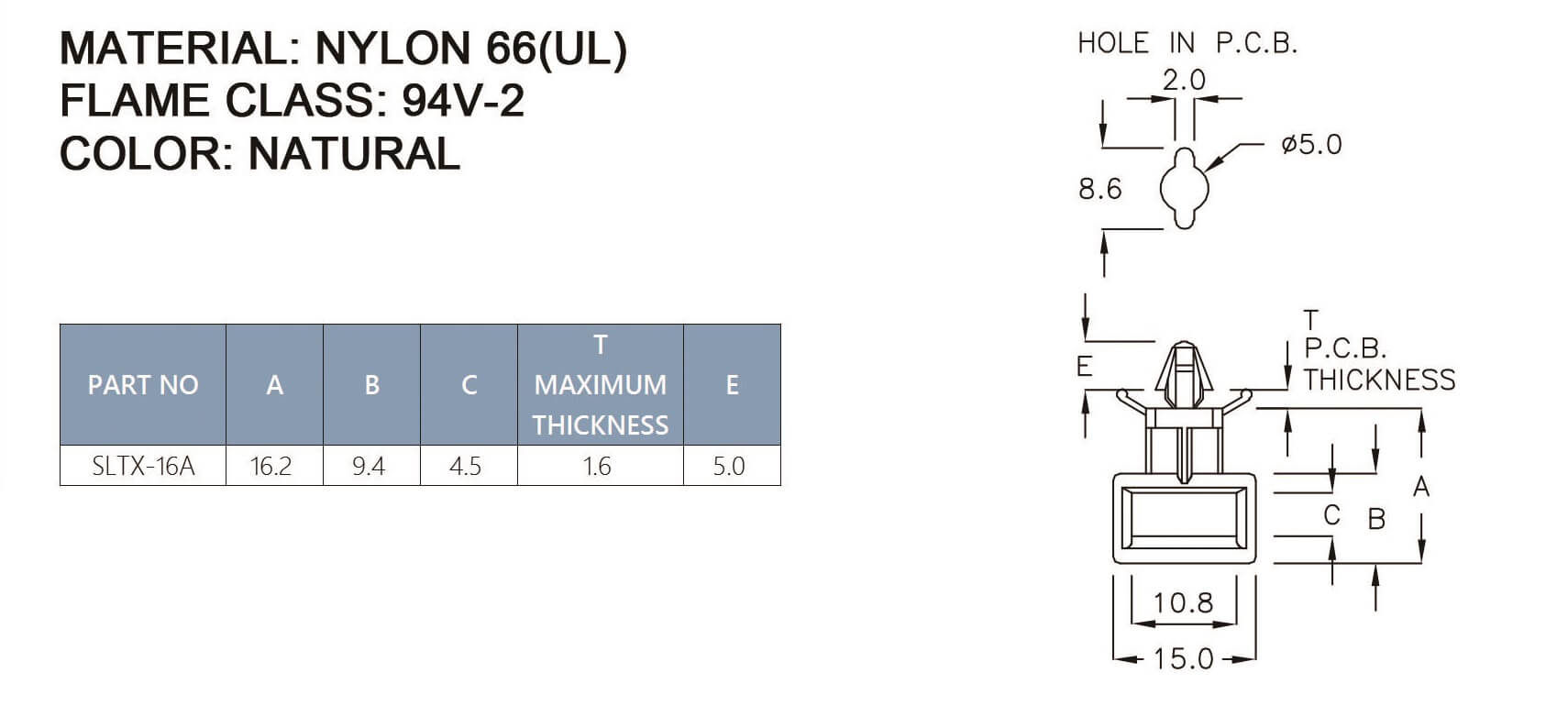  PCB Standoff SLTX-16A